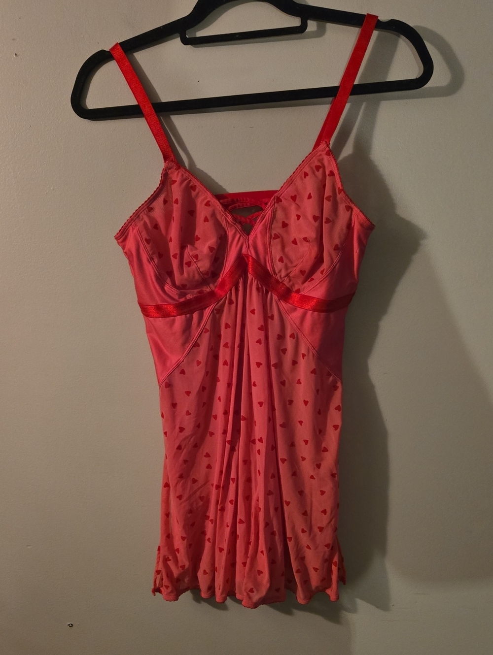 torrid Pink Heart-Print Chemise with Red Accents